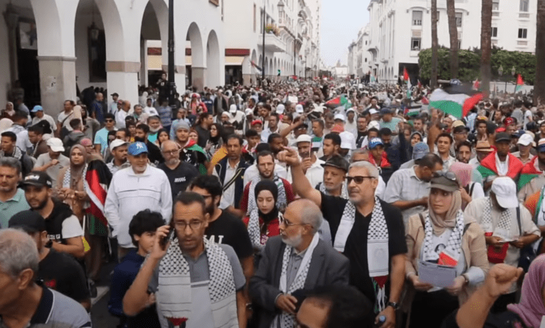 مسيرة تضامنية مع الشعب الفلسطيني بالعاصمة الرباط