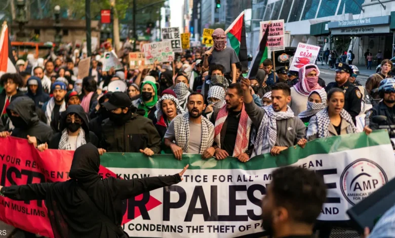 مظاهرات فلسطين بأمريكا