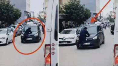 توقيف خطاف بطنجة بعد دهسه لشرطي وسحله على غطاء سيارته