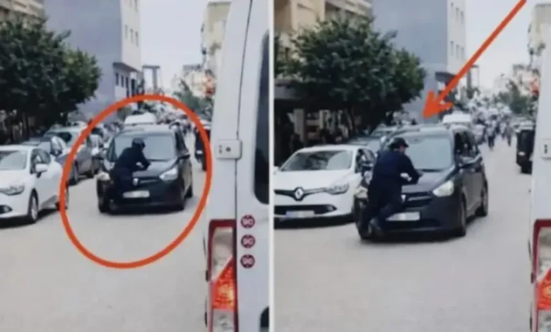 توقيف خطاف بطنجة بعد دهسه لشرطي وسحله على غطاء سيارته