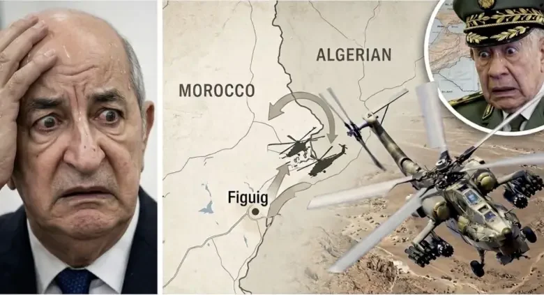 مروحيتان عسكريتان جزائريتان حلقتا فوق أحد أحياء مدينة فيݣيݣ